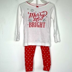 Carter's Christmas Merry and Bright outfit Pj's 12 month